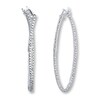 Thumbnail Image 2 of Hoop Earrings 1/6 ct tw Diamonds Sterling Silver