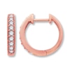 Thumbnail Image 0 of Diamond Hoop Earrings 1/3 ct tw Round-cut 10K Rose Gold