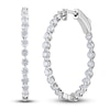 Thumbnail Image 2 of Diamond Hoop Earrings 2-1/2 ct tw Round 14K White Gold