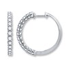 Thumbnail Image 0 of Diamond Hoop Earrings 1 ct tw Round-cut 14K White Gold