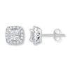 Thumbnail Image 1 of Diamond Earrings 3/4 ct tw Princess-cut 14K White Gold