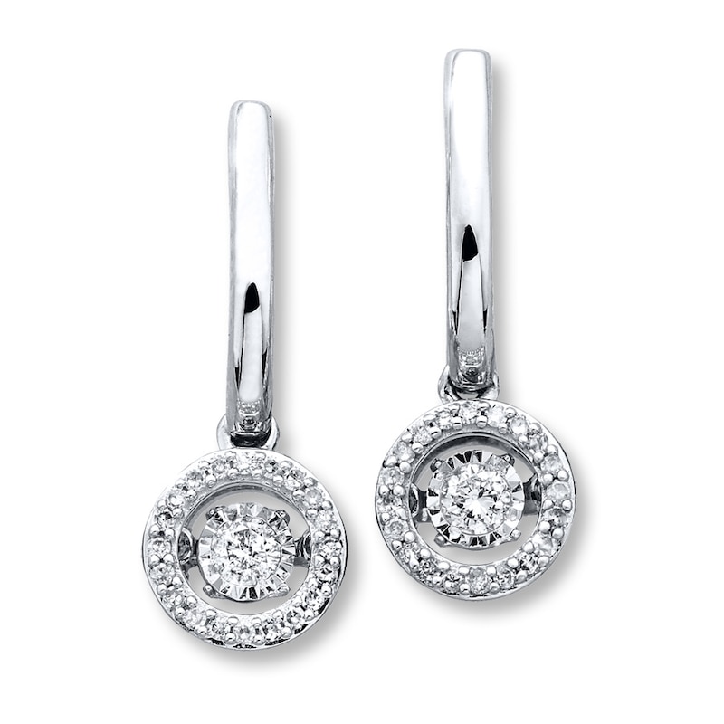 Main Image 1 of Diamonds in Rhythm 1/3 ct tw Earrings 10K White Gold