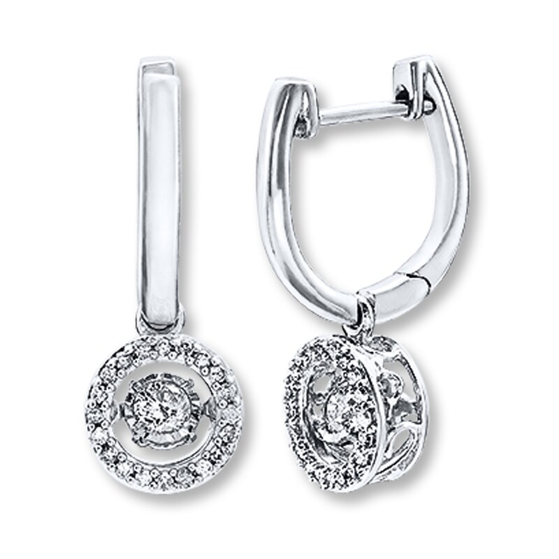 Main Image 2 of Diamonds in Rhythm 1/3 ct tw Earrings 10K White Gold