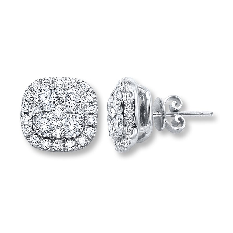 Main Image 1 of Diamond Earrings 2 ct tw Round-cut 14K White Gold
