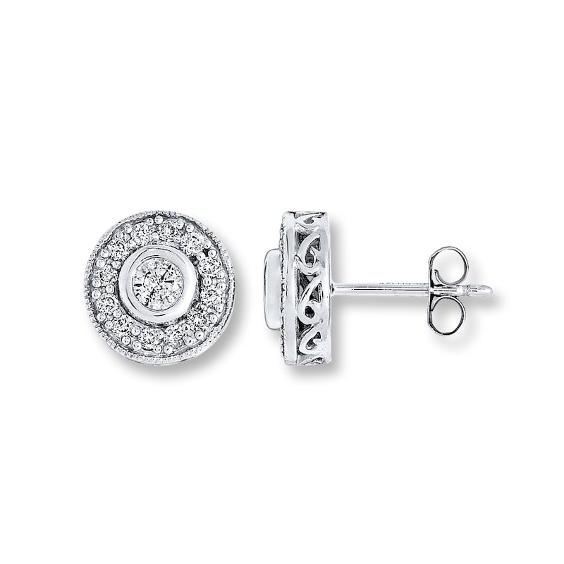 Main Image 1 of Diamond Earrings 1/2 ct tw Round-cut 14K White Gold