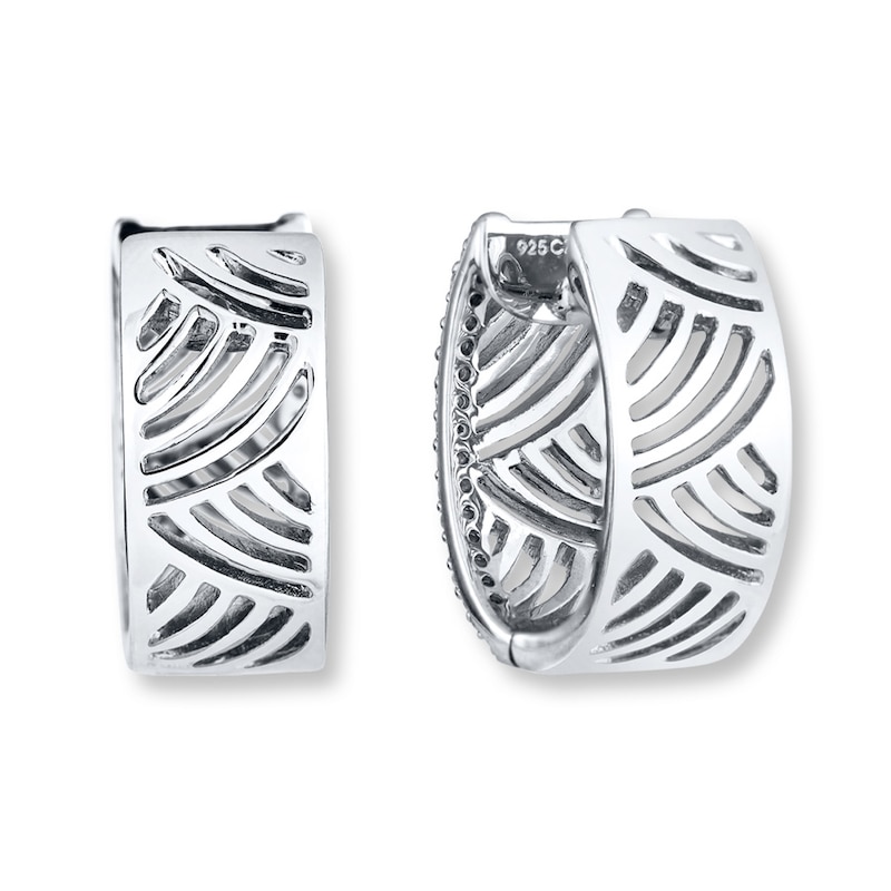 Diamond Wave Earrings 1/3 ct tw Round-cut Sterling Silver