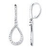 Diamond Drop Earrings 1-1/2 ct tw Round-cut 14K White Gold