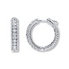 Thumbnail Image 0 of Diamond Hoop Earrings 3 ct tw Round-cut 14K White Gold