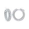 Thumbnail Image 1 of Diamond Hoop Earrings 3 ct tw Round-cut 14K White Gold