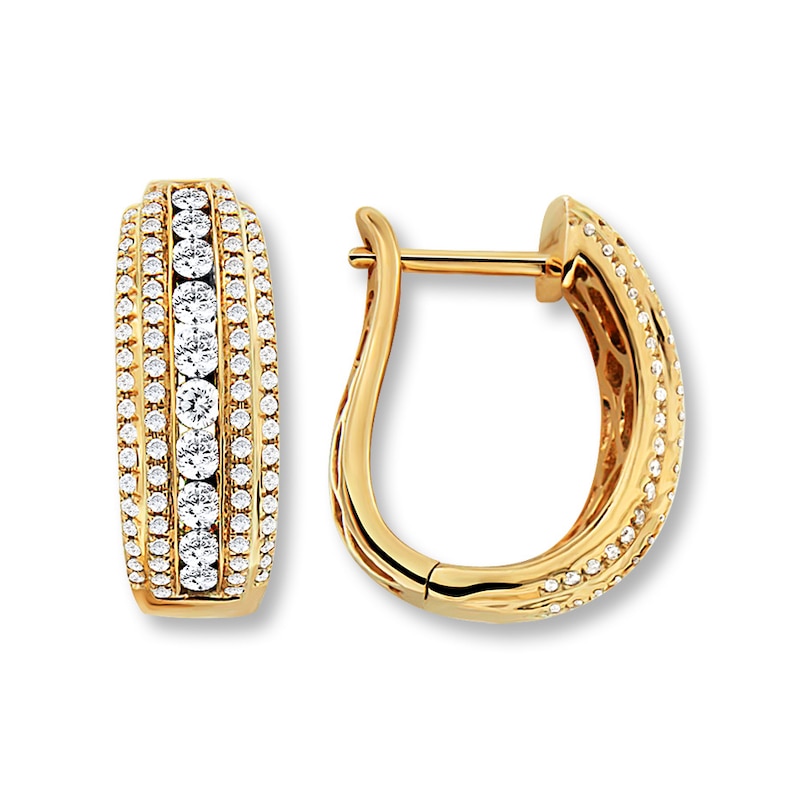 Diamond Earrings 1-1/5 ct tw Round-cut 14K Yellow Gold