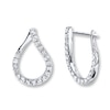 Thumbnail Image 1 of Diamond Hoop Earrings 1 ct tw Round-cut 14K White Gold