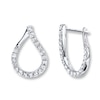 Thumbnail Image 0 of Diamond Hoop Earrings 1 ct tw Round-cut 14K White Gold