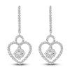 Thumbnail Image 1 of Heart Earrings 3/4 ct tw Diamonds 14K White Gold