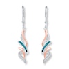 Diamond Earrings 1/8 ct tw Blue/White Sterling Silver/10K Gold