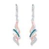 Thumbnail Image 1 of Diamond Earrings 1/8 ct tw Blue/White Sterling Silver/10K Gold