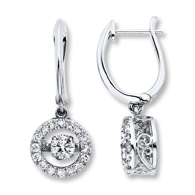 Diamonds in Rhythm 1-1/2 ct tw Earrings 14K White Gold