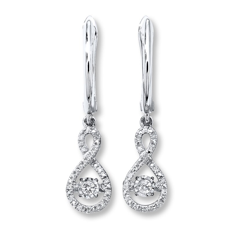 Main Image 1 of Diamonds in Rhythm 1/5 ct tw Earrings 10K White Gold