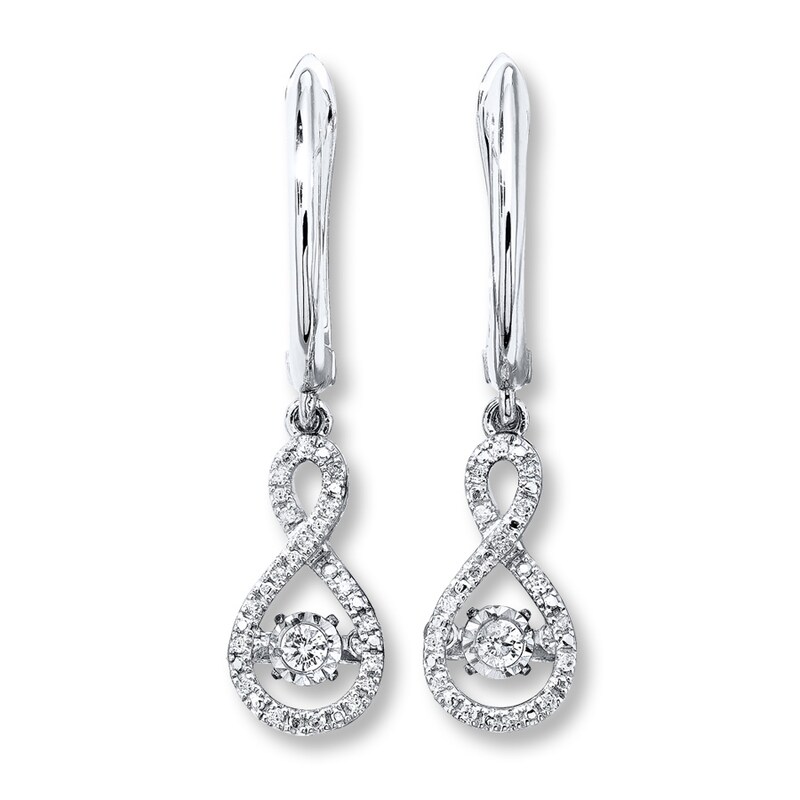 Diamonds in Rhythm 1/5 ct tw Earrings 10K White Gold