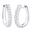 Thumbnail Image 0 of Diamond Hoop Earrings 1/2 ct tw Round-cut 14K White Gold