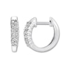 Thumbnail Image 1 of Diamond Hoop Earrings 1/4 ct tw Round 10K White Gold