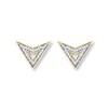 Diamond Chevron Earrings 1/15 ct tw Round-cut 10K Yellow Gold