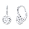 Diamond Drop Earrings 3/4 carat tw 14K White Gold