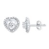 Diamond Heart Earrings 1/2 ct tw Round-cut 14K White Gold