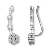 Thumbnail Image 1 of Earring Climbers 1/20 ct tw Diamonds Sterling Silver