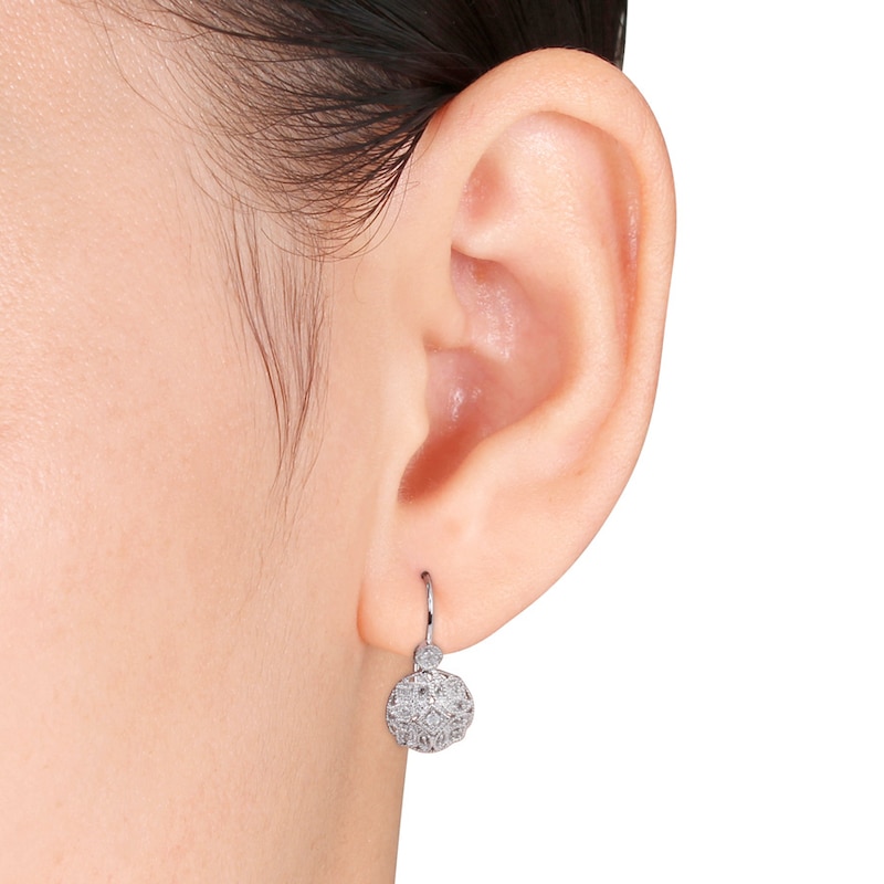 Main Image 2 of Diamond Earrings 1/8 ct tw Round-cut 14K White Gold
