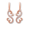 Thumbnail Image 1 of Open Heart Earrings 1/10 ct tw Diamonds 10K Rose Gold