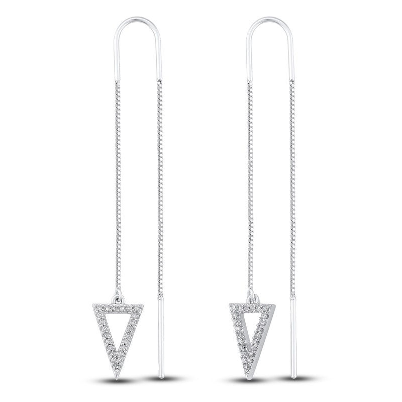Diamond Threader Earrings 1/6 ct tw Round-cut 10K White Gold