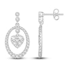 Diamond Dangle Earrings 1 ct tw Round-cut 14K White Gold