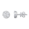 Diamond Earrings 1-1/3 ct tw Round-cut 14K White Gold