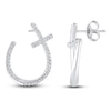 Thumbnail Image 0 of Diamond Hoop/Cross Earrings 1/5 Carat tw 10K White Gold