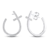 Thumbnail Image 1 of Diamond Hoop/Cross Earrings 1/5 Carat tw 10K White Gold