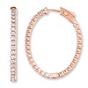 Thumbnail Image 0 of Diamond Hoop Earrings 2 ct tw Round-cut 14K Rose Gold