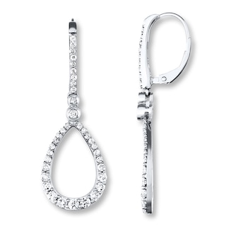 Diamond Drop Earrings 1-1/2 ct tw Round-cut 14K White Gold | Jared