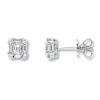 Diamond Earrings 3/4 ct tw Emerald-cut 14K White Gold