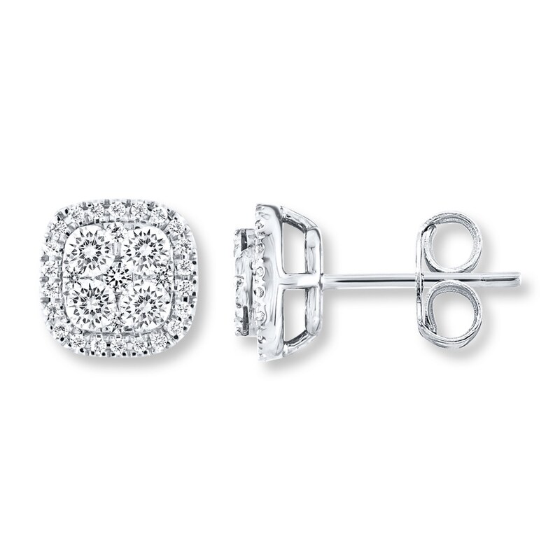 Diamond Earrings 1 carat tw Round-cut 14K White Gold