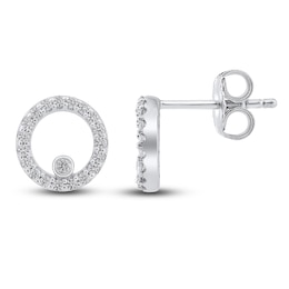 Diamond Earrings 1/5 ct tw Round-cut 10K White Gold