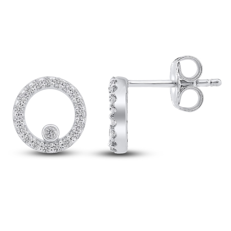 Main Image 1 of Diamond Earrings 1/5 ct tw Round-cut 10K White Gold