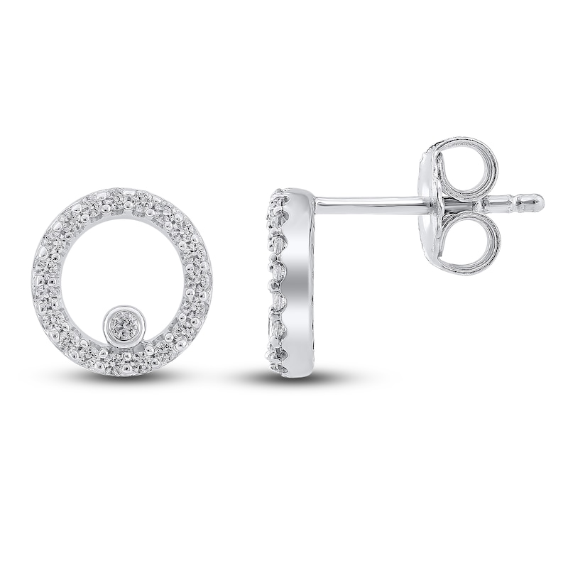 Diamond Earrings 1/5 ct tw Round-cut 10K White Gold