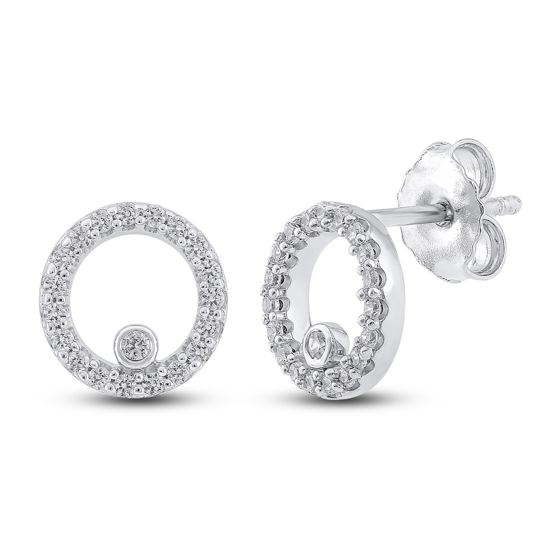 Main Image 2 of Diamond Earrings 1/5 ct tw Round-cut 10K White Gold