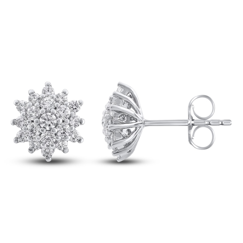 Diamond Earrings 3/4 ct tw Round-cut 14K White Gold