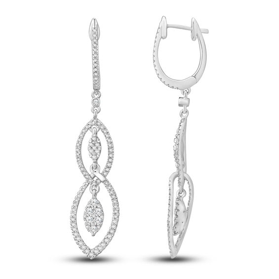 Diamond Dangle Earrings 1 ct tw Round-cut 14K White Gold | Jared