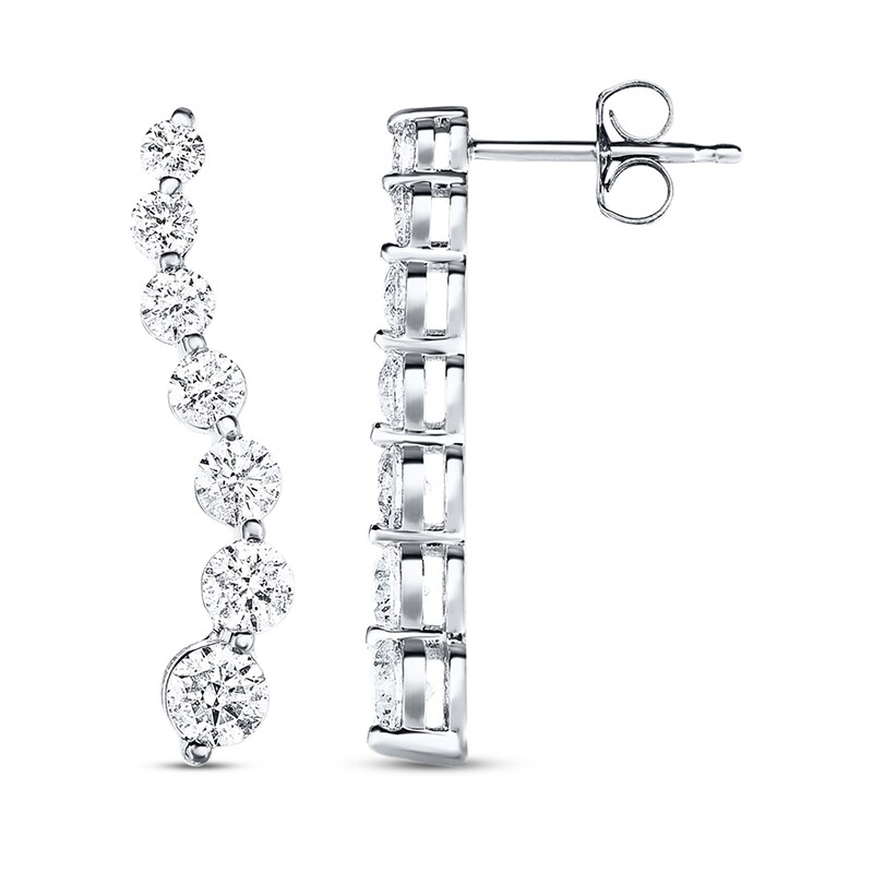 Diamond Drop Earrings 2 ct tw Round-cut 14K White Gold | Jared