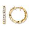 Thumbnail Image 0 of Diamond Hoop Earrings 3 ct tw Round-cut 14K Yellow Gold