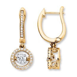 Diamonds in Rhythm 1 ct tw Earrings 14K Yellow Gold