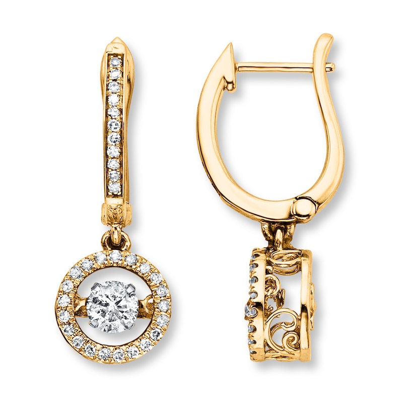 Main Image 1 of Diamonds in Rhythm 1 ct tw Earrings 14K Yellow Gold