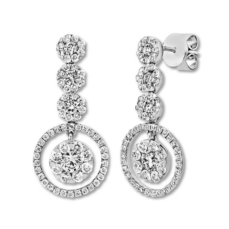 Main Image 1 of Diamond Earrings 1-3/4 ct tw Round-cut 14K White Gold